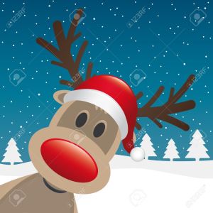 15274661-rudolph-reindeer-red-nose-santa-claus-hat
