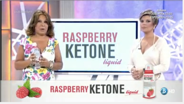 Melli Camacho publicitando Raspberry Ketone